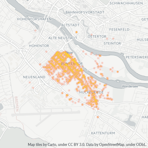 28201 Standortdichte-Heatmap