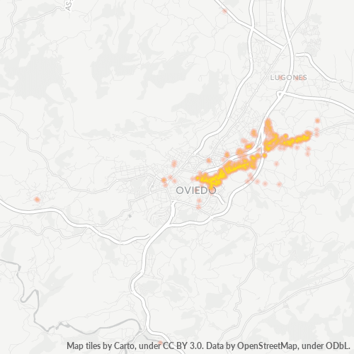 Mapa de calor para código postal 33010