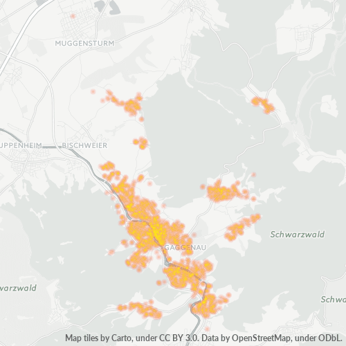 Heatmap für plz 76571