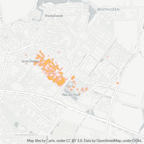 Heatmap voor postcode 2722