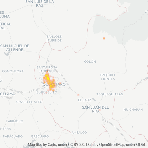 76100 Mapa de calor de densidad empresarial