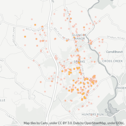 21152 Business Density Heatmap