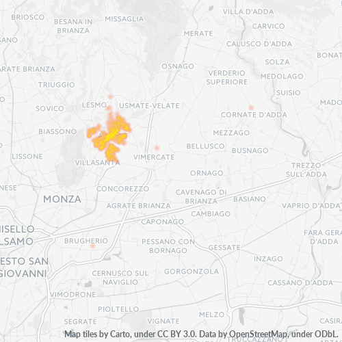 20862 Mappa di concentrazione per la densità di aziende