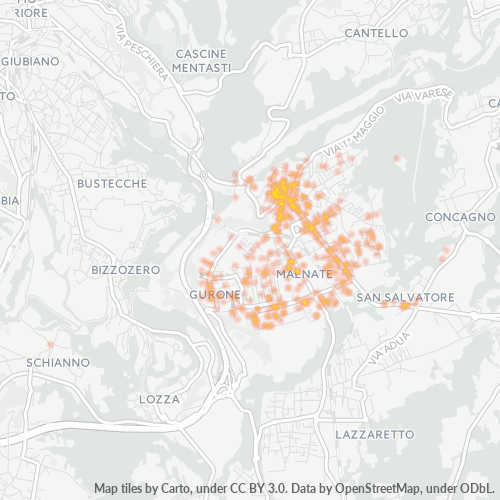 Mappa di calore per cap 21046