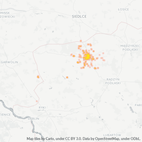 21-400 Mapa intensywności działalności gospodarczej