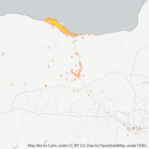posta kodu 16940 için yoğunluk haritası