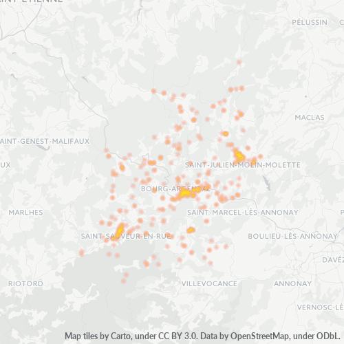 42220 Mapa de densitat de negocis 42220 Mapa de densitat de negocis