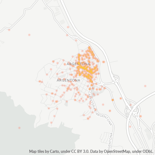 Mapa de calor para código postal 08310
