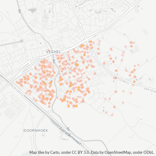 Heatmap voor postcode 5463