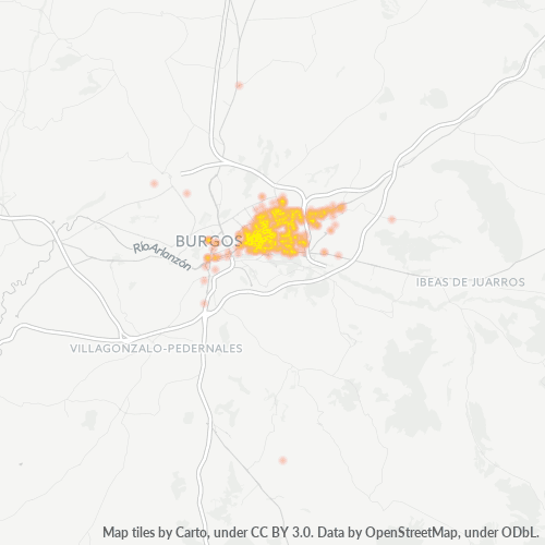 Mapa de calor para código postal 09007