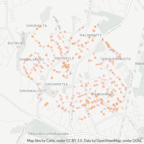 01350 Yritystiheys lämpökarttana