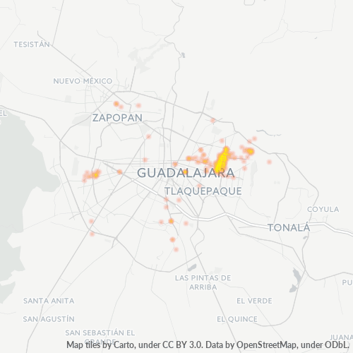 44740 Mapa de calor de densidad empresarial