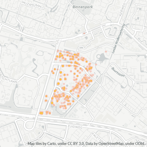 Heatmap voor postcode 2713