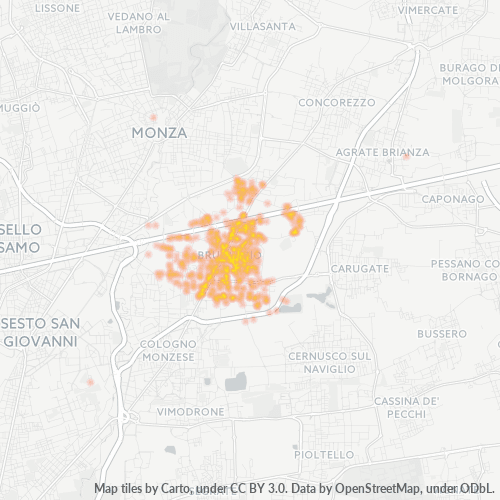 20861 Mappa di concentrazione per la densità di aziende