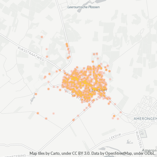 Heatmap voor postcode 3956