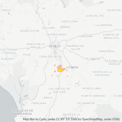 Mapa de calor para código postal 41720