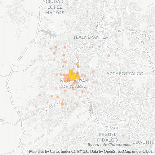 53150 Mapa de calor de densidad empresarial