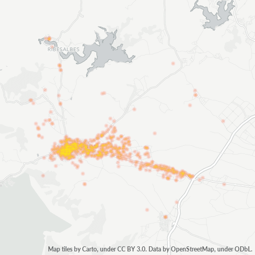 Mapa de calor para código postal 12200