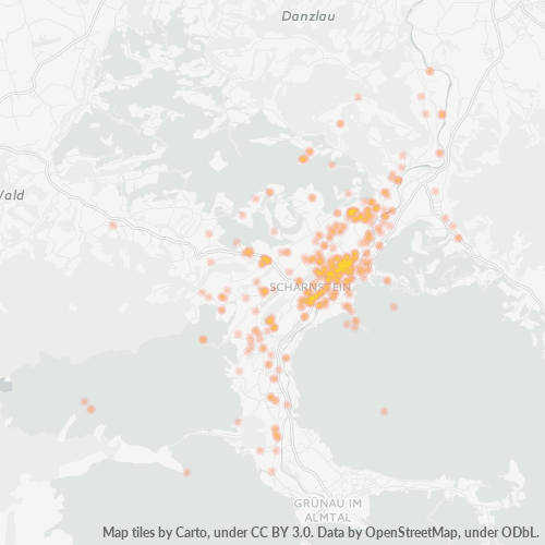 Heatmap für postleitzahl 4644