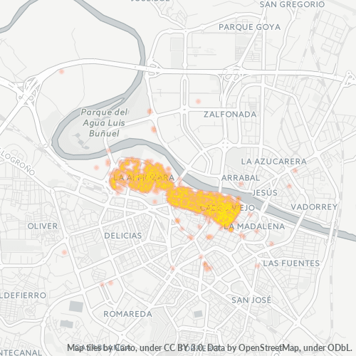 Mapa de calor para código postal 50003