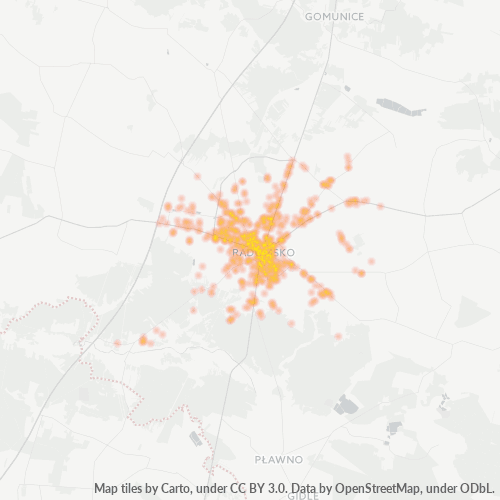 97-500 Mapa intensywności działalności gospodarczej