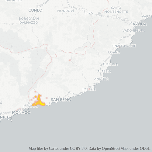 Mappa di calore per cap 18039