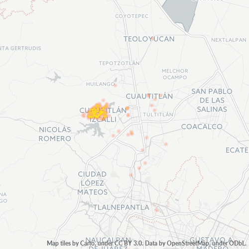 54745 Mapa de calor de densidad empresarial