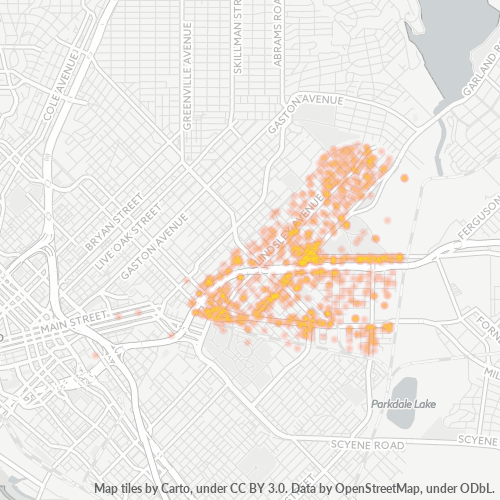 75223 Business Density Heatmap