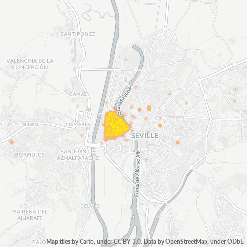 Mapa de calor para código postal 41010