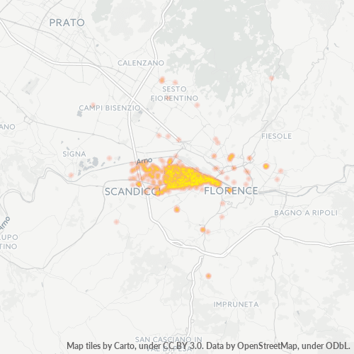 50142 Mappa di concentrazione per la densità di aziende