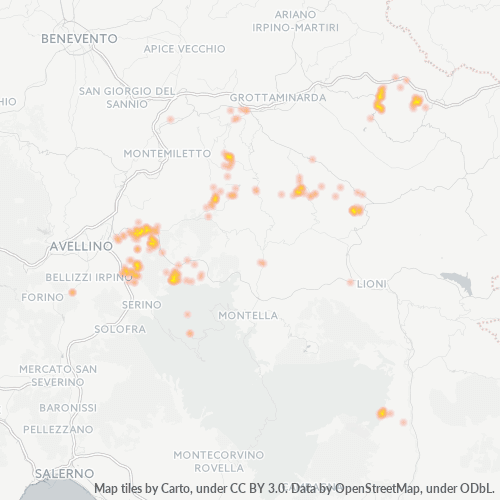 Mappa di calore per cap 83050