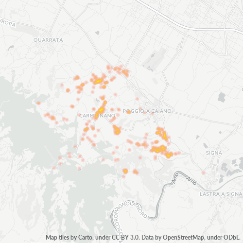 Mappa di calore per cap 59015