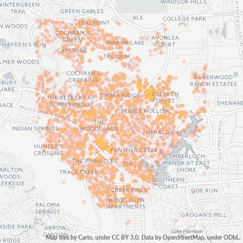 77381 Business Density Heatmap
