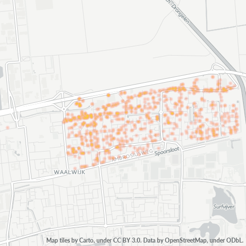 Heatmap voor postcode 5142