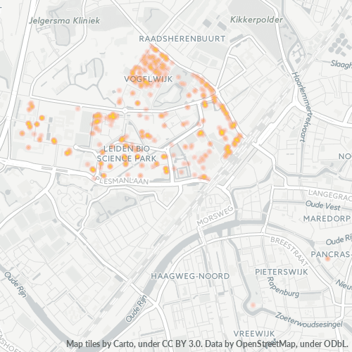 Heatmap voor postcode 2333
