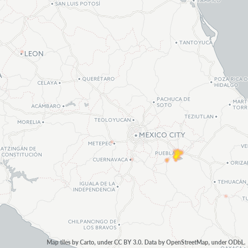 72490 Mapa de calor de densidad empresarial