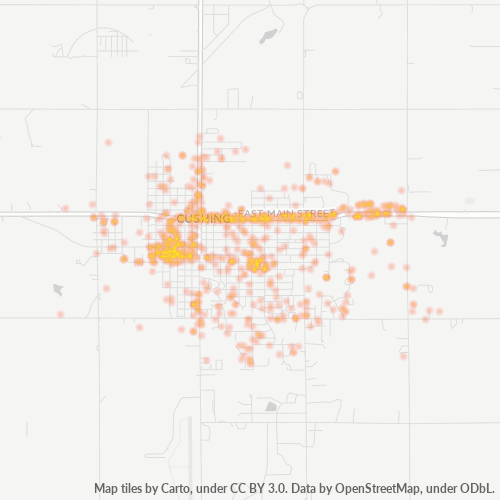 74023 Business Density Heatmap