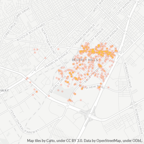 76711 Business Density Heatmap