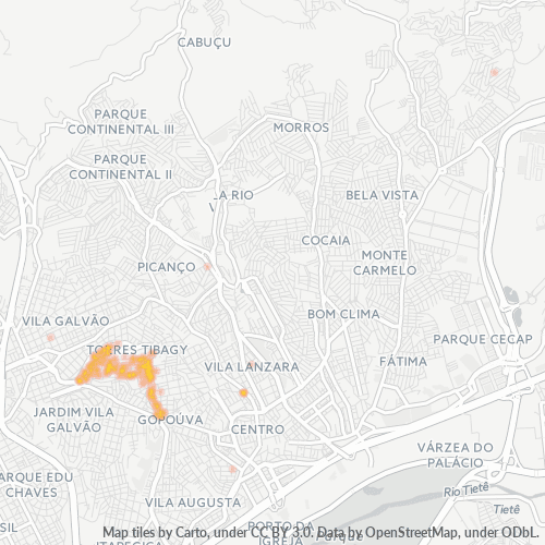 07062-000 Mapa de calor de densidad empresarial