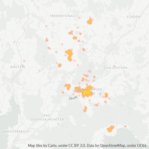 Heatmap für plz 36396