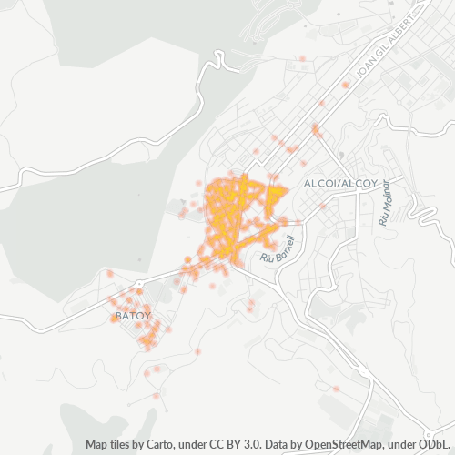 Mapa de calor para código postal 03802