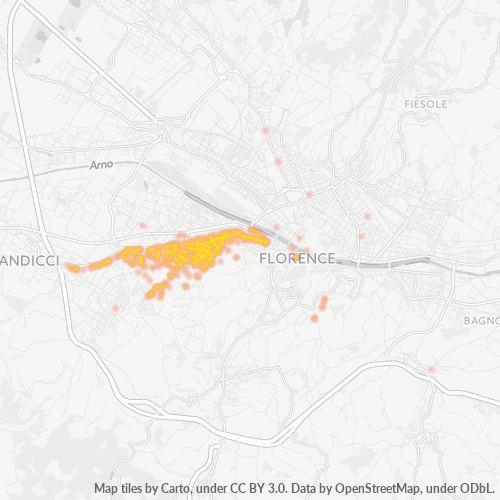 Mappa di calore per cap 50143