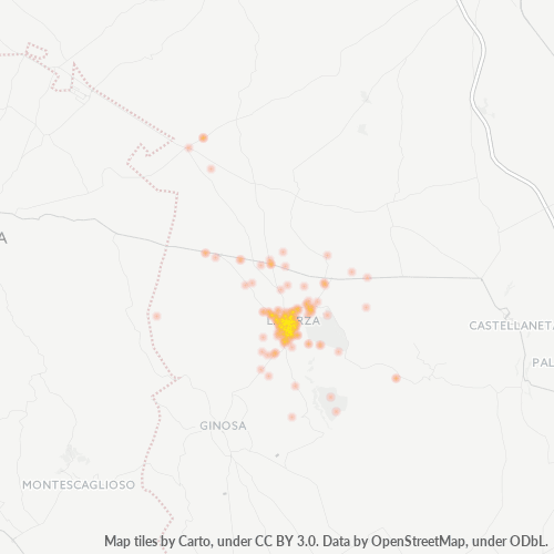Mappa di calore per cap 74014