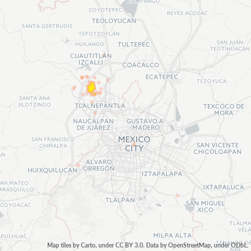 52940 Mapa de calor de densidad empresarial