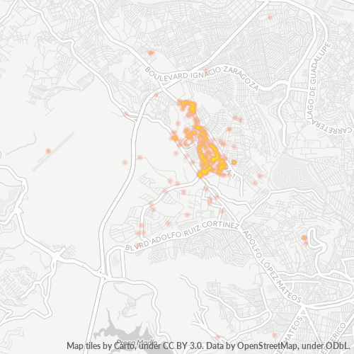 52947 Mapa de calor de densidad empresarial