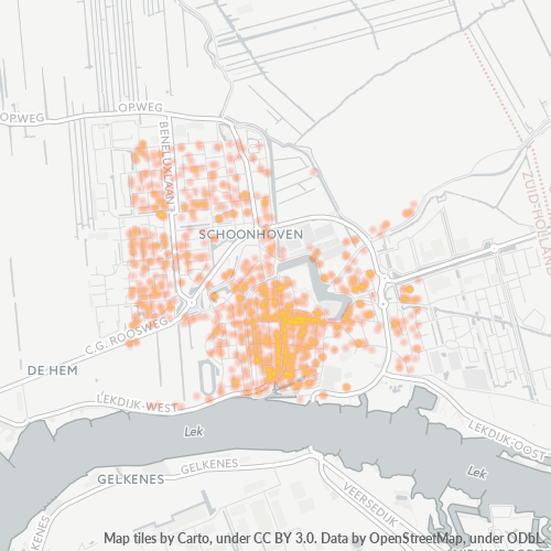 Heatmap voor postcode 2871