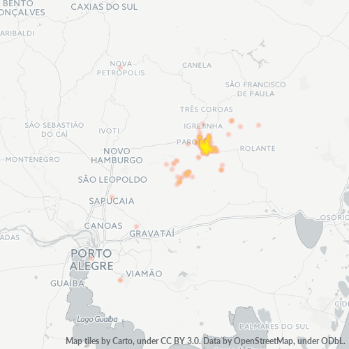 95600-000 Mapa de calor de densidad empresarial