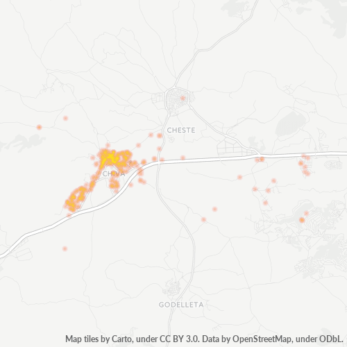 Mapa de calor para código postal 46370