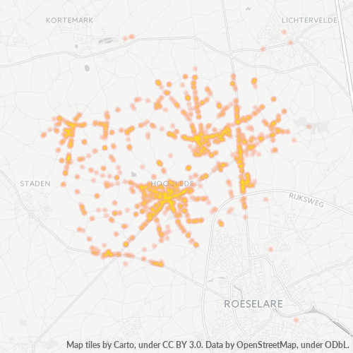 Heatmap voor postcode 8830