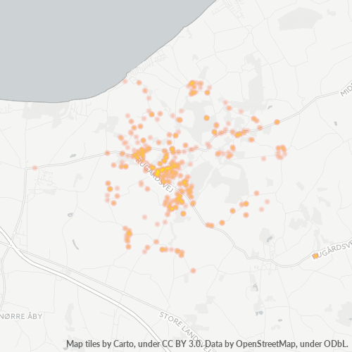 5464 Heatmap over forretningstæthed
